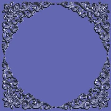 Ornate battered empty picture frame Stock Illustration