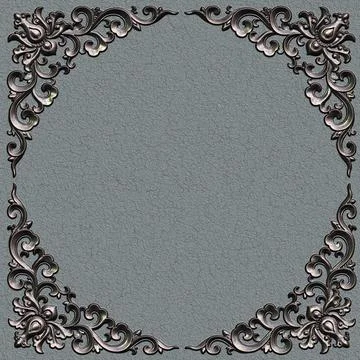 Ornate battered empty picture frame Stock Illustration