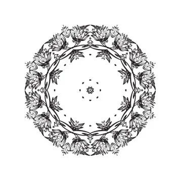 Ornate black frame on white background. Stock Illustration
