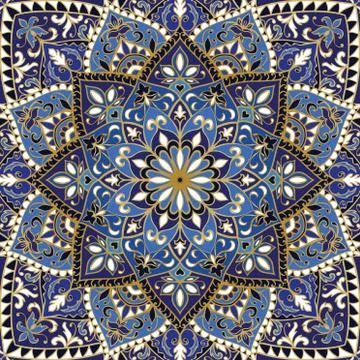 Ornate blue pattern. Stock Illustration