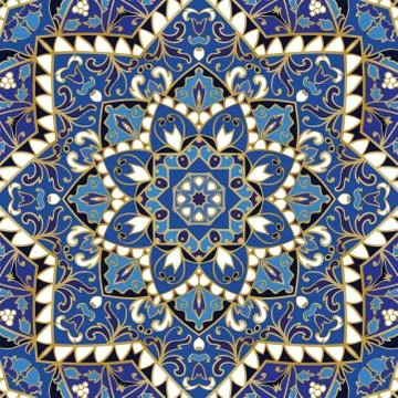 Ornate blue pattern. Stock Illustration