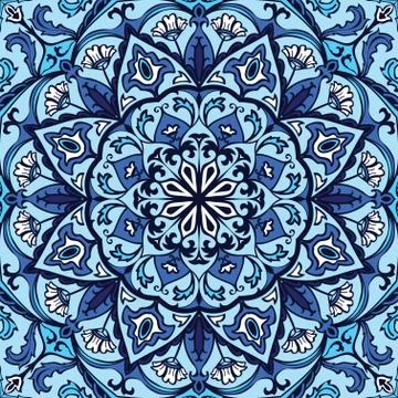 Ornate blue pattern. Stock Illustration