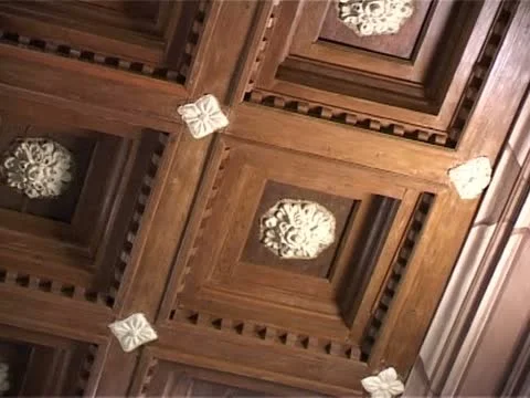 The ornate ceiling of a church (pan) Stock Footage 10748652