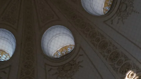 Ornate ceiling with round windows Stock Footage 315053298