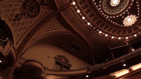 Ornate ceiling in theater Stock Footage 73445700