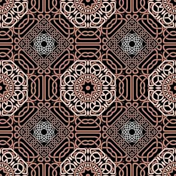 Ornate celtic seamless pattern. Vector lines background. Repeat line art knot Illustrazione stock