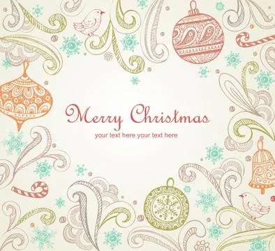 Ornate Christmas frame Stock Illustration
