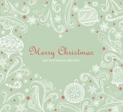 Ornate Christmas frame Stock Illustration
