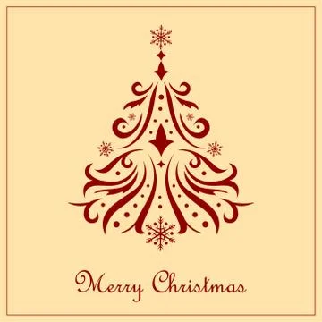Ornate Christmas tree Stock Illustration