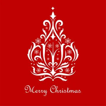 Ornate Christmas tree Stock Illustration