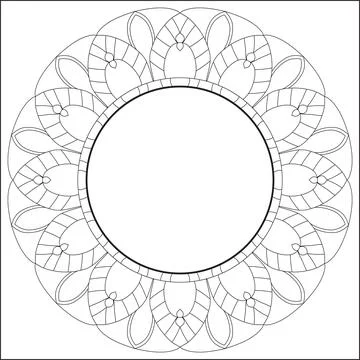 Ornate Circle Frame Vector Illustration. Round Mandala Frame. Stock-Illustration