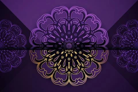 Ornate Circular Mandala Pattern With Floral Geometric Symmetrical Design Stock Illustration