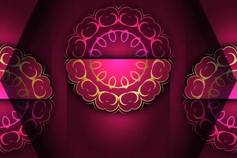 Ornate Circular Mandala Pattern With Floral Geometric Symmetrical Design Illustration