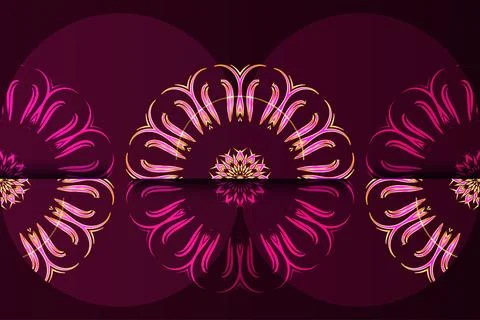 Ornate Circular Mandala Pattern With Floral Geometric Symmetrical Design 스톡 일러스트