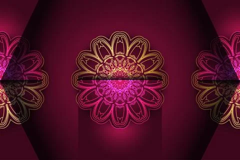 Ornate Circular Mandala Pattern With Floral Geometric Symmetrical Design 스톡 일러스트