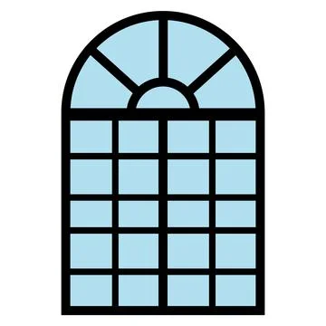 Ornate Classical Window. Architectural Element Stock Illustration