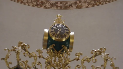 Ornate Clock Tower at Manchester Central Library Stock Footage 128915125