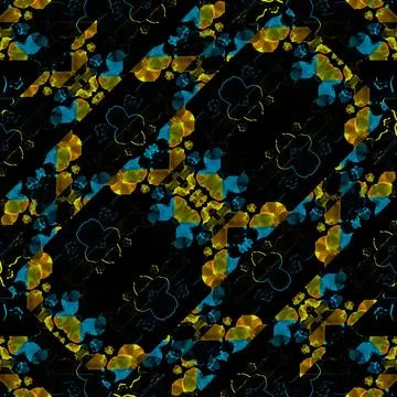 Ornate Collage Pattern Background Digital collage technique mdoern decorat... Foto stock