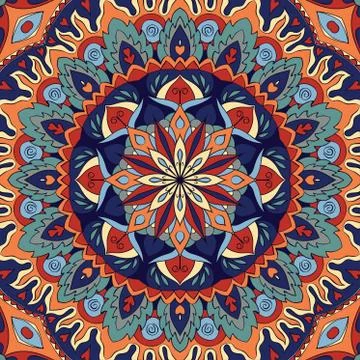 Ornate colorful pattern. Stock Illustration