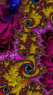 Ornate colourful 3D background Stock Illustration