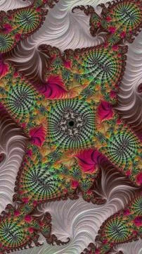 Ornate colourful 3D background Stock Illustration