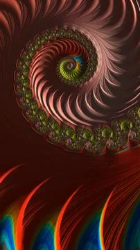 Ornate colourful 3D background Stock Illustration
