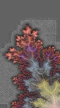 Ornate colourful 3D background Stock Illustration