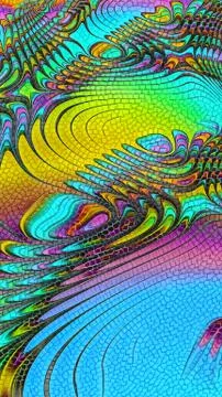 Ornate colourful 3D background Stock Illustration