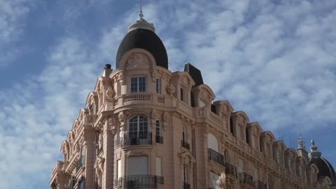 Ornate Corner Building Facade in Nice, France Stock Footage 329582237
