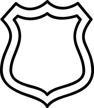 Ornate curved shield outline vector graphic Stock Illustration
