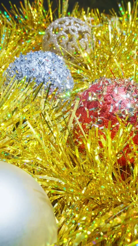 Ornate decorations sparkle in radiant display of festive cheer and holiday joy Stock Footage 340787660