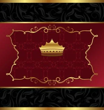 Ornate decorative background with crown Stock Illustration