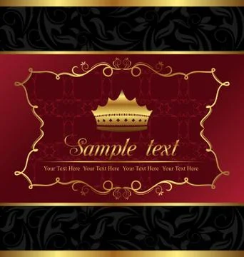 Ornate decorative background with crown Stock Illustration