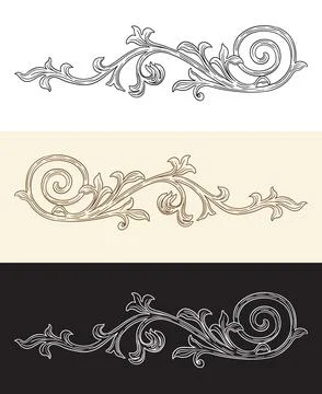 Ornate decorative design element monogram vector illustration Stock Illustration
