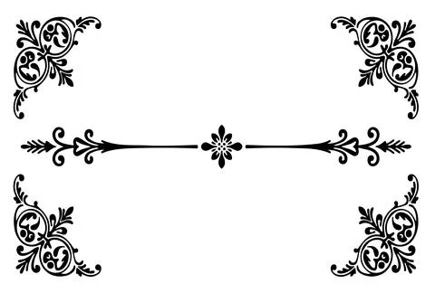 Ornate decorative elements on white background Stock Illustration