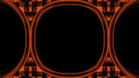 Ornate Decorative Frames Morphing Seamlessly in Warm Orange Light on Black .. Stock Footage 342517579