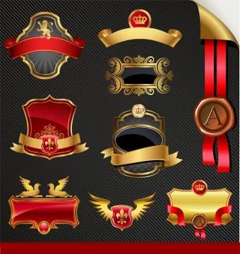 Ornate decorative golden vector frames Illustrazione stock