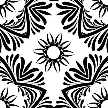 Ornate decorative seamless in round pattern with damask and arabesque element Stock Illustration