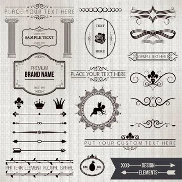 Ornate design elements Stock Illustration