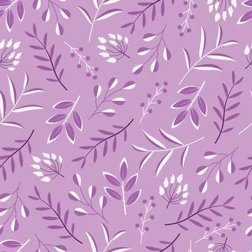 Ornate ditsy floral seamless pattern design. Abstract branches of leaves. Stock Illustration