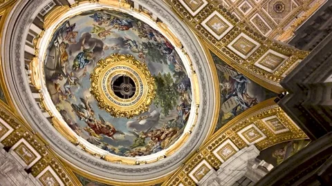 Ornate Dome Ceiling in the Vatican Stock Footage 280497739