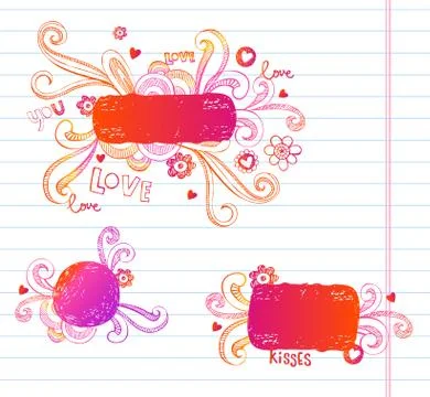 Ornate doodle frames Stock Illustration