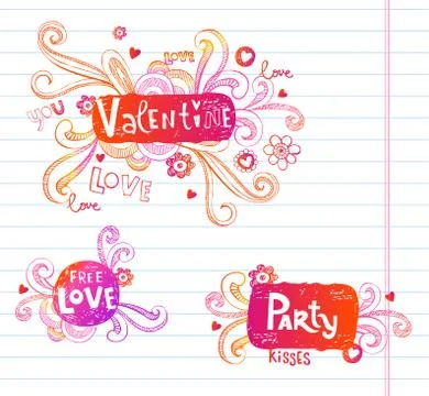 Ornate doodle frames Stock Illustration