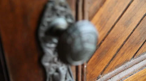 Ornate Doorknob Stock Footage 40812922