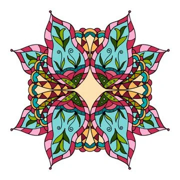 Ornate, eastern mandala Illustrazione stock