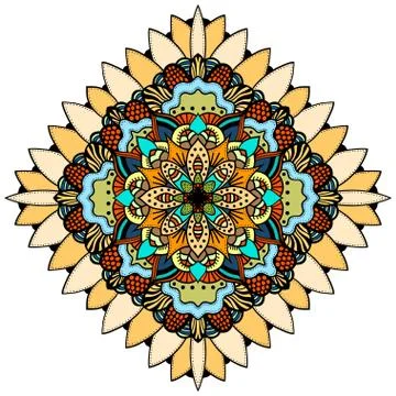Ornate eastern mandala Stockillustratie