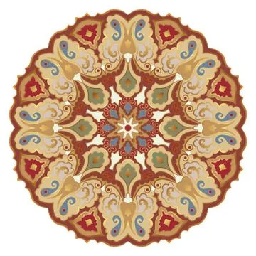 Ornate, eastern mandala Illustrazione stock