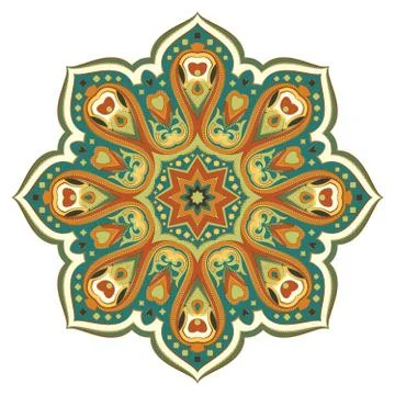 Ornate, eastern mandala Illustrazione stock