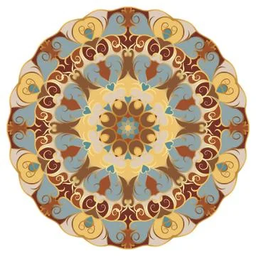 Ornate, eastern mandala Stockillustratie
