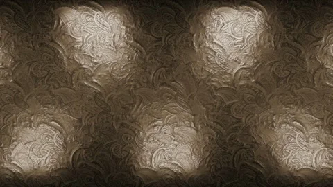 Ornate embossed texture pattern with moving light Stock Footage 307160106